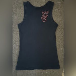 one size, black tank for early 2000s